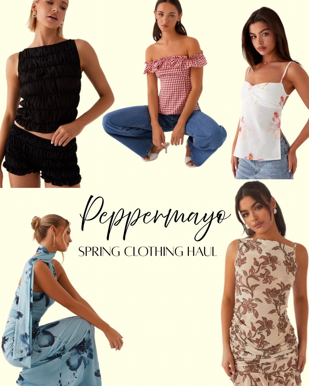 Peppermayo Spring Haul
✨As seen on TikTok✨

Everything in size AUS 8

Sizing details: 5’7, 26/27 waist, 32DD

#LTKSeasonal #LTKStyleTip