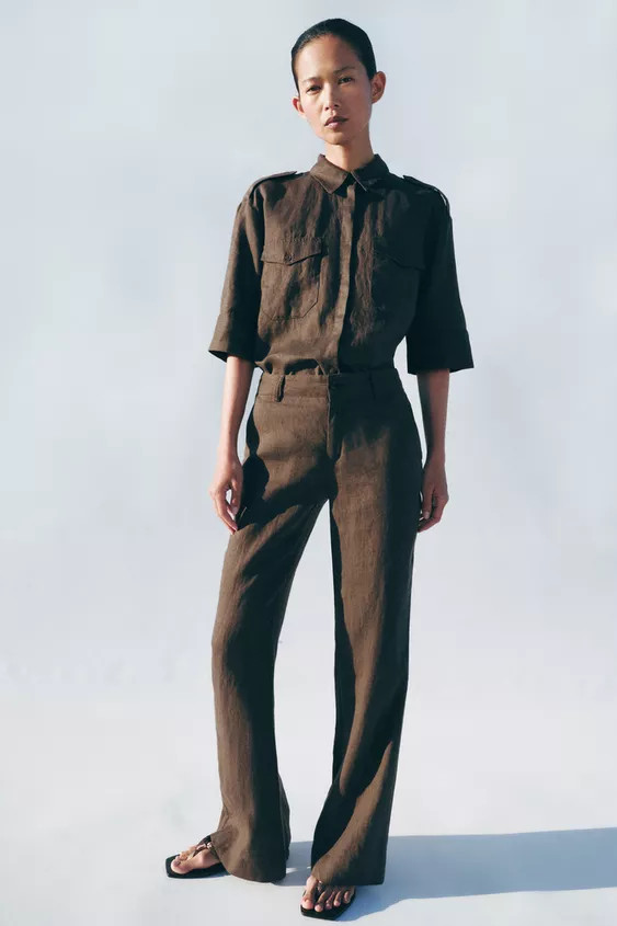 FLARE LINEN PANTS ZW COLLECTION | Zara US
