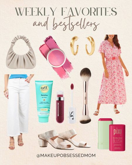 Here’s a collection of the bestselling items of the week: a summery pink floral belted maxi dress, gold hoop earrings, baked blush duo, dual-ended make-up brush, mineral sunscreen, strap mule heleled sandals, and more!
#fashionaccessories #bestsellers #beautyfinds #summerstaples

#LTKBeauty #LTKStyleTip #LTKItBag