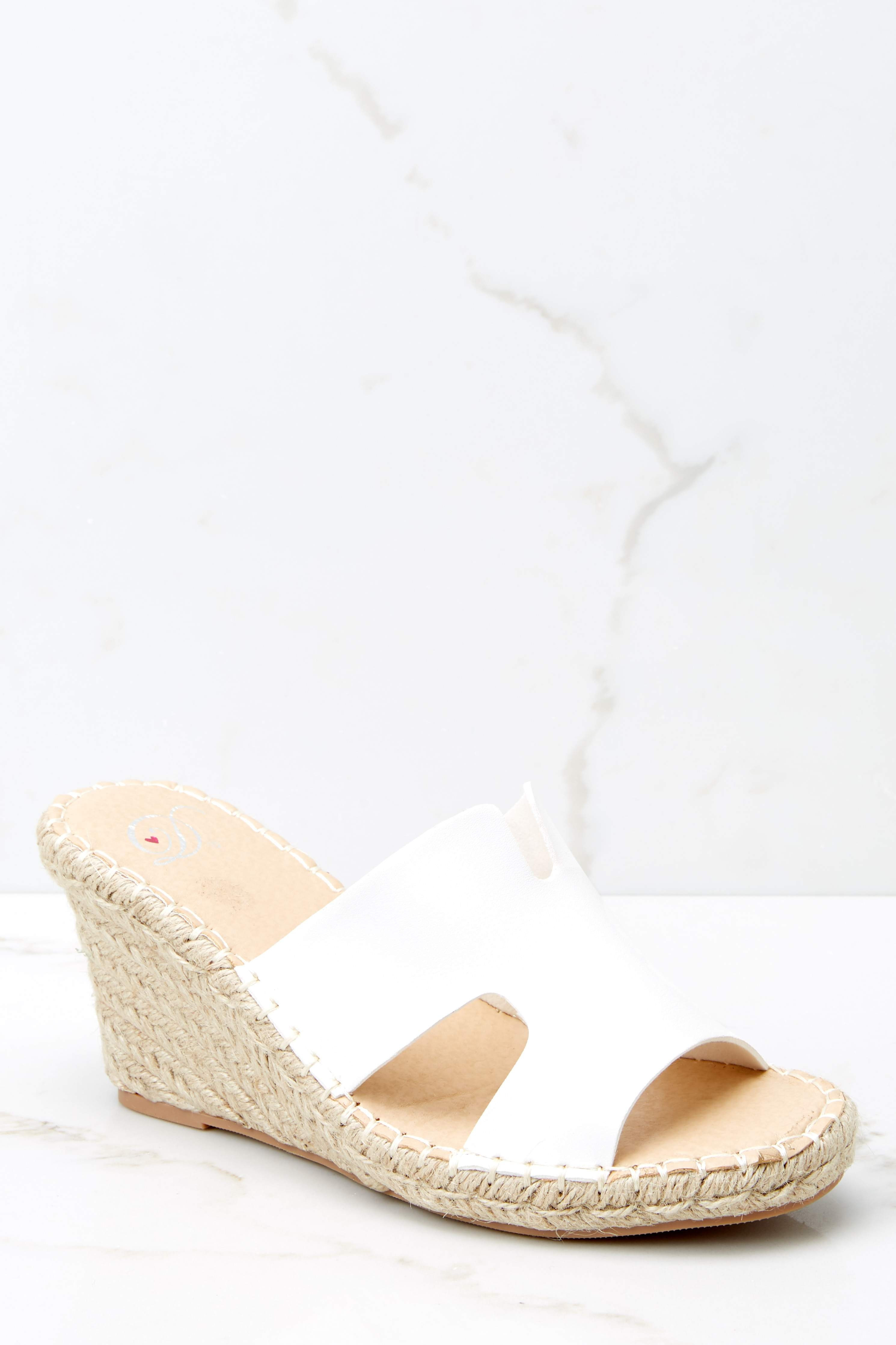 Walk Instead White Espadrille Wedges | Red Dress 