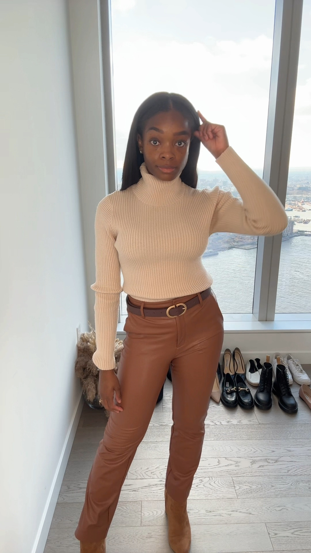 smart casual work outfit, turtleneck sweater, leather trousers, winter workwear | FashionPass code: TAYFP 

#LTKworkwear #LTKstyletip #LTKMostLoved