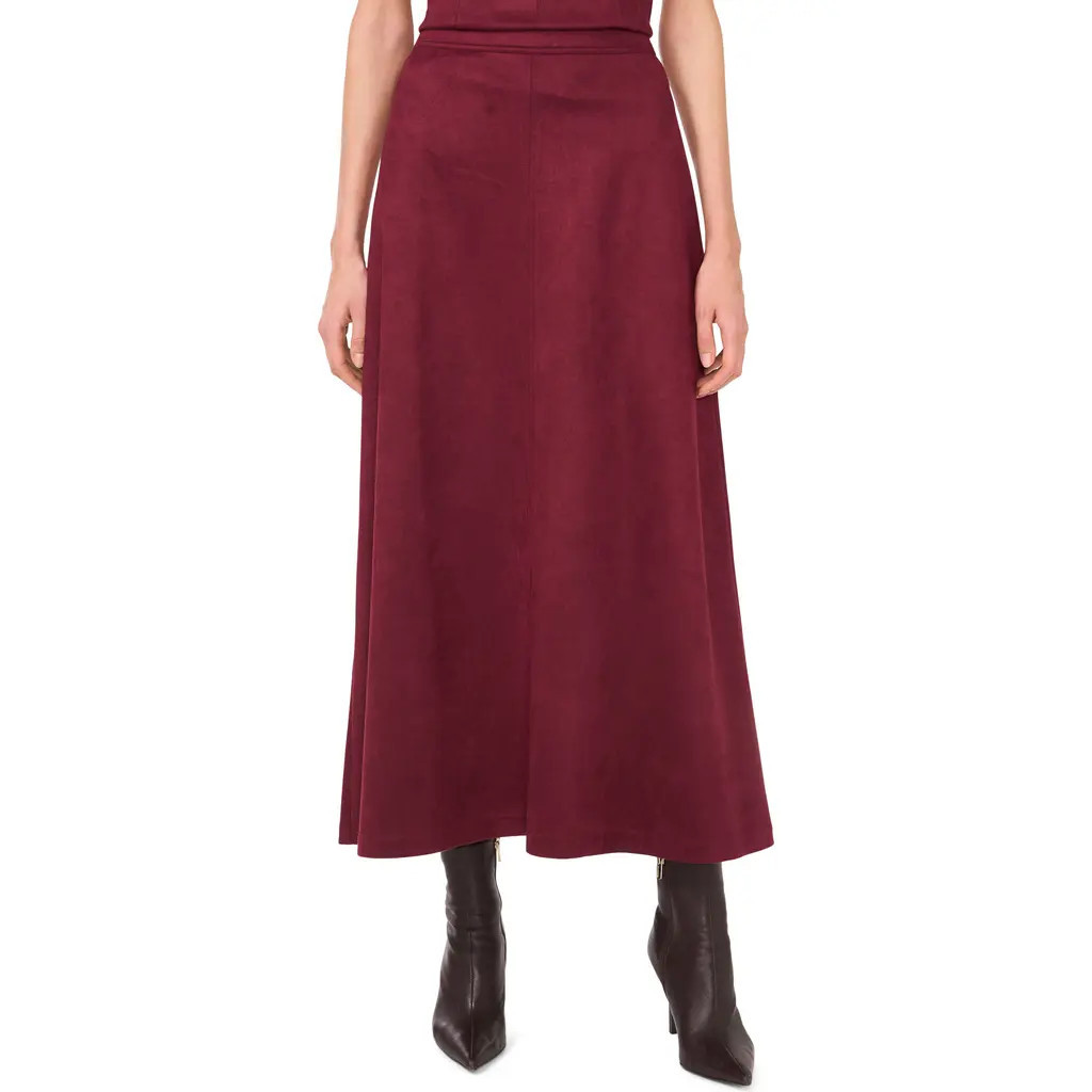 Vince Camuto Faux Suede A-Line Maxi Skirt in Grape Wine at Nordstrom, Size Large | Nordstrom