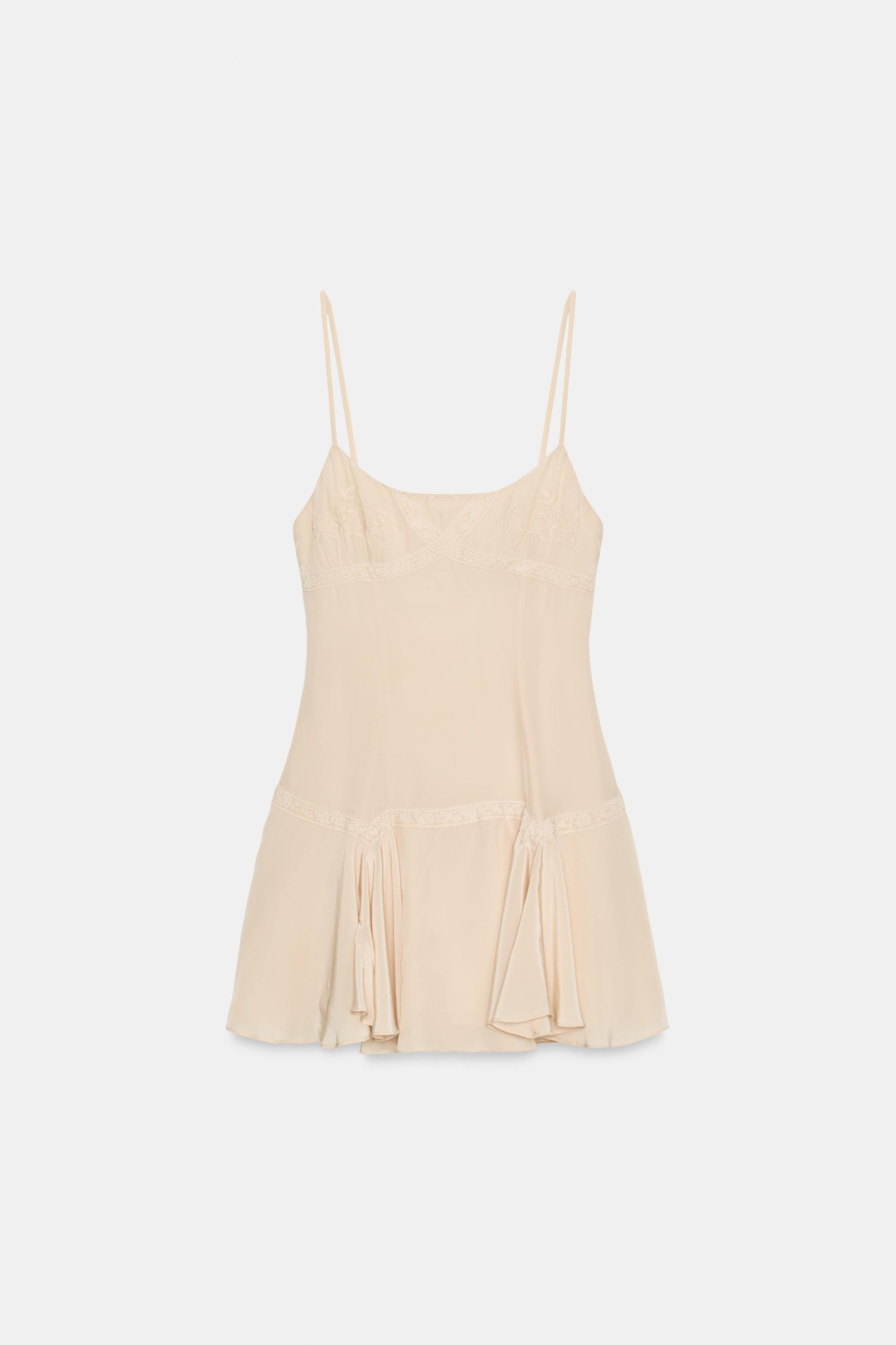 EMBROIDERED SLIP DRESS | Zara UK