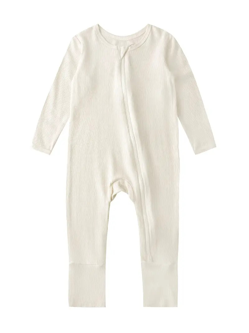 Baby's Cute Casual Ribbed Kit Zip-up Romper, Newborn's V Neck Jumpsuit | Temu Affiliate Program