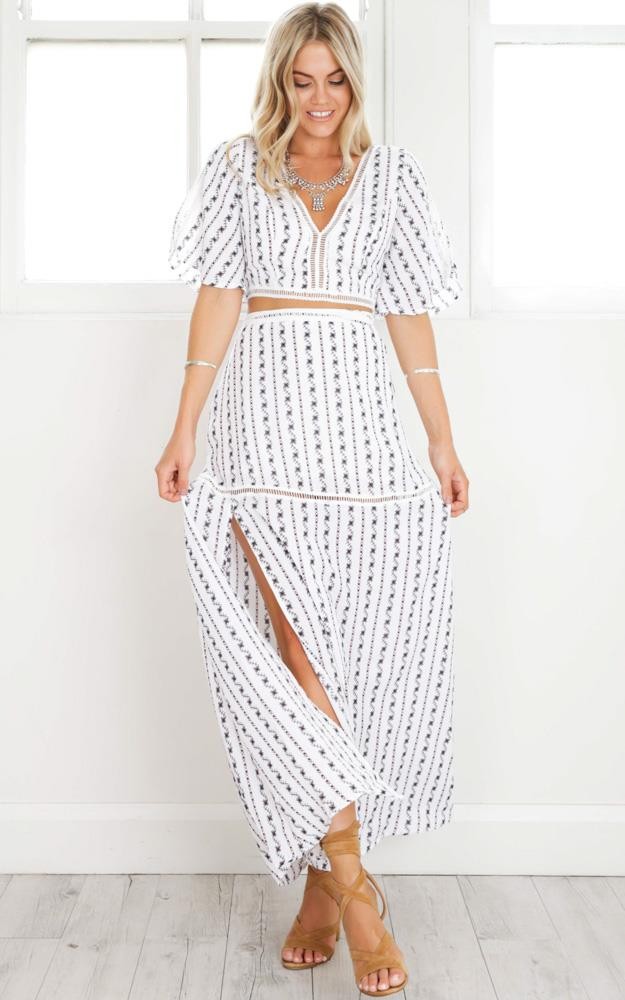 Sweet Treats two piece in white print - 10 (M) Maxi Dresses from | Showpo - deactived