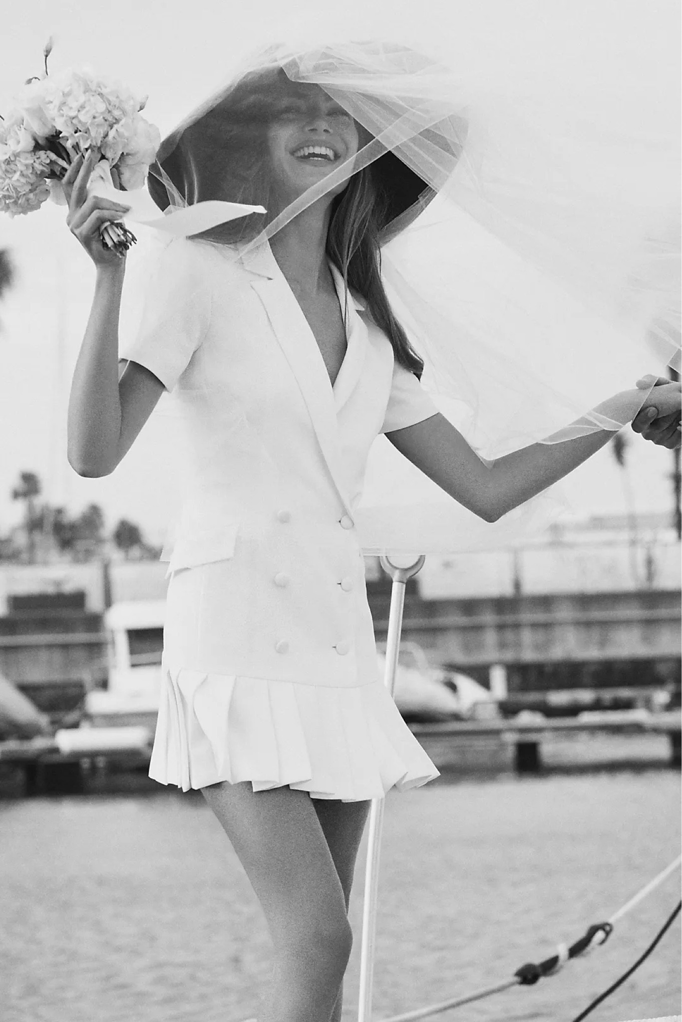 open lace back dress Jane Summers Jocelyn Backless White Bridal Shower & Rehearsal Dinner Dress with Ribbon Tie 12 / White with Blush Pink Ribbon , Female , Adult
