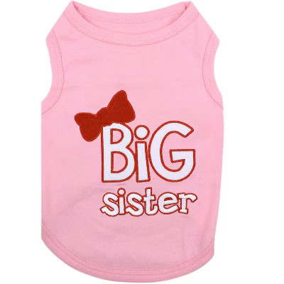 Parisian Pet 'Big Sister' Trendy Dog Apparel – Breathable Embroidered Pet Wear for Dogs & Cats, Pink  XXS | Target