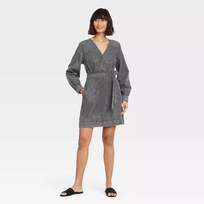 Women's Puff Long Sleeve Dress - Who What Wear™ Black | Target