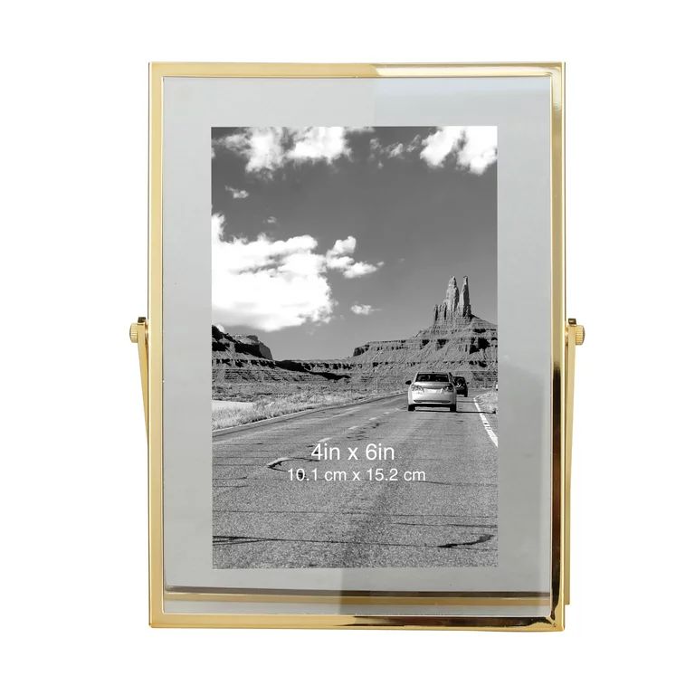 Better Homes & Gardens 4" x 6" Rectangle Metal Tabletop Floating Picture Frame, Gold - Walmart.co... | Walmart (US)