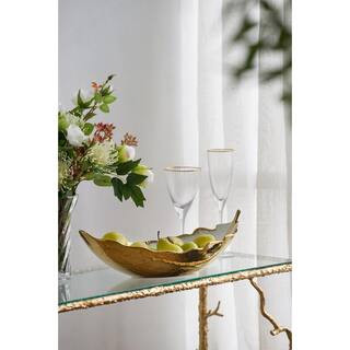 A & B Home White and Gold Decorative Bowl | The Home Depot