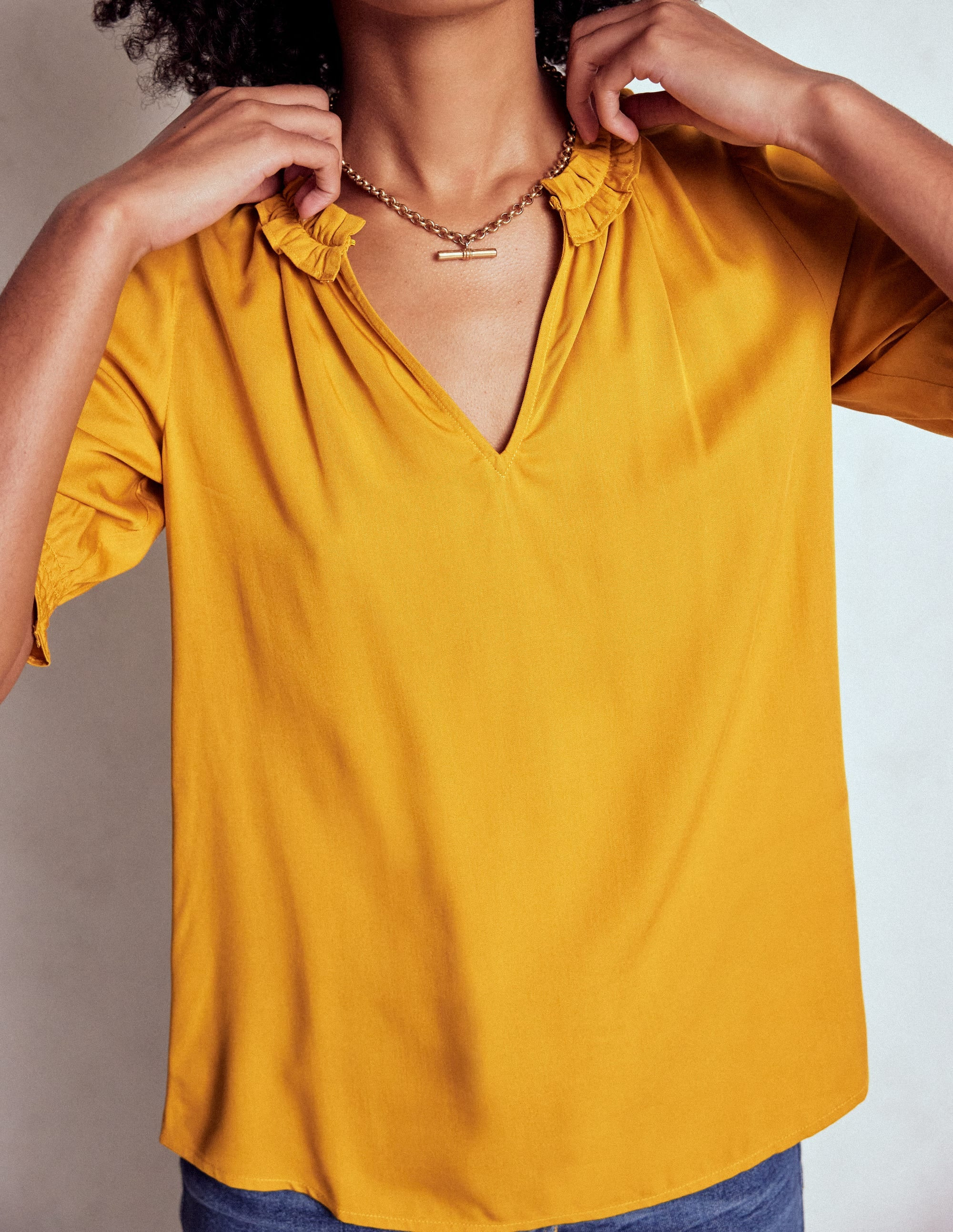 Ria Short Sleeve Top-Golden Rye | Boden (US)