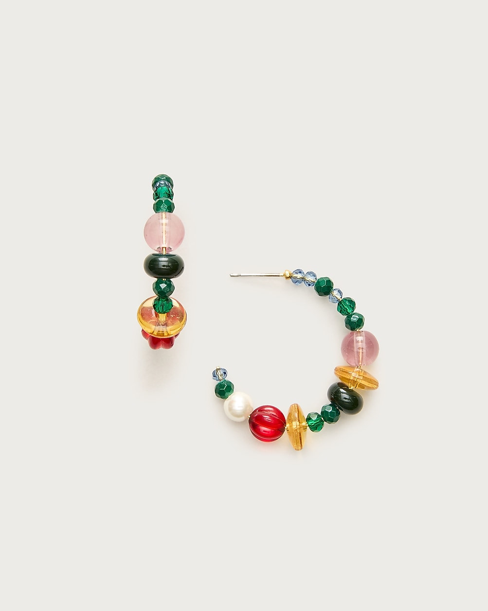 Mixed stone and bead hoops | J. Crew US