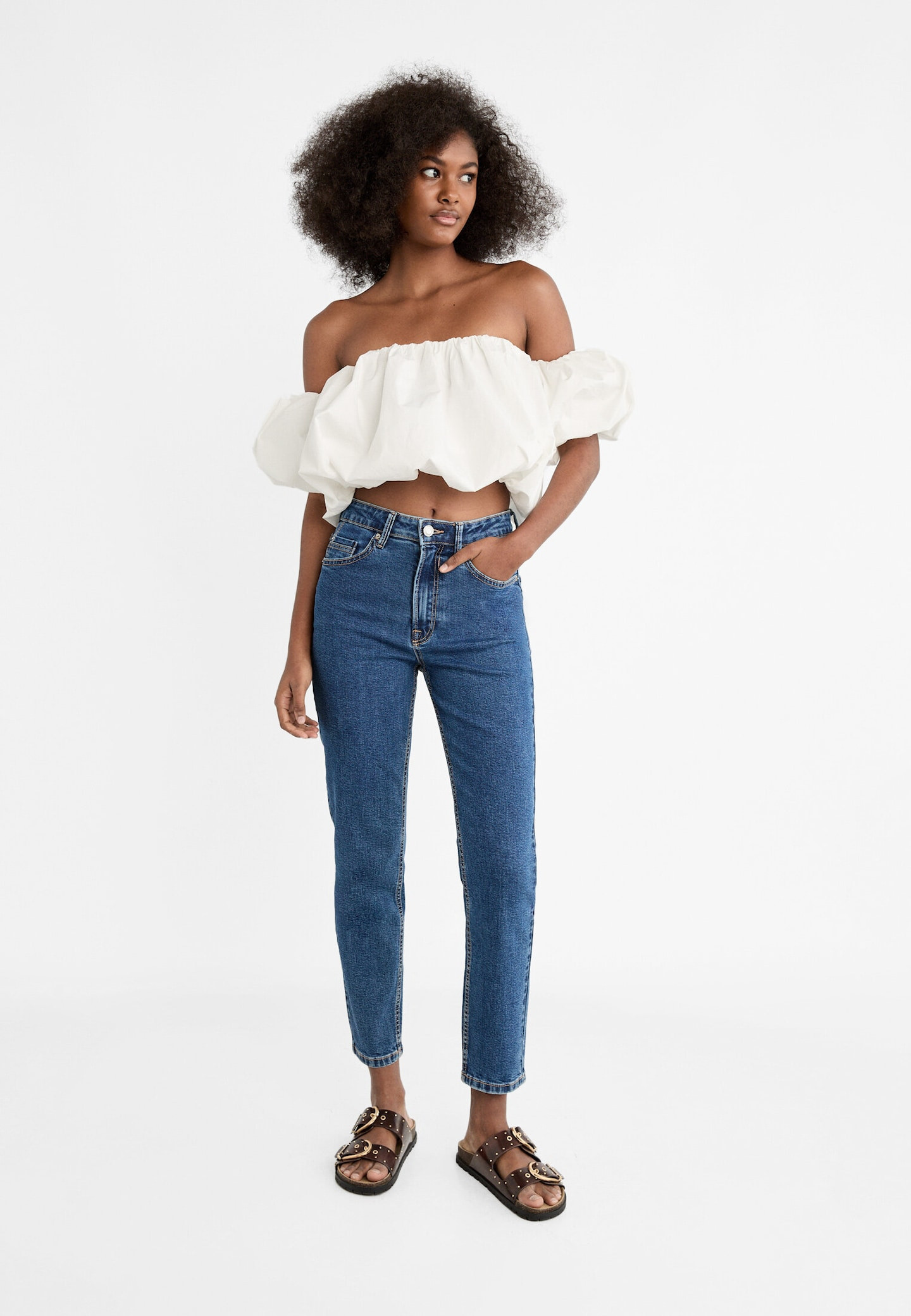 1465 Slim-fit mom jeans | Stradivarius (UK)