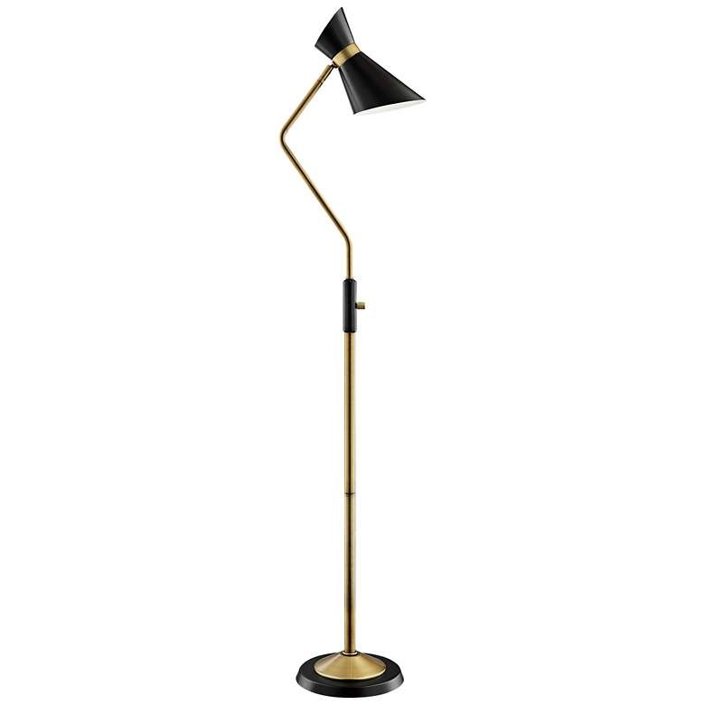 Jared Black and Antique Brass Modern Floor Lamp - #42G24 | Lamps Plus | Lamps Plus