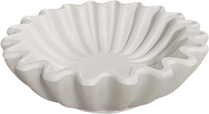 Ardicema Exquisite Ruffle Decorative Bowl - Perfect for fruit bowl,coffe table decor,entry way ta... | Amazon (US)