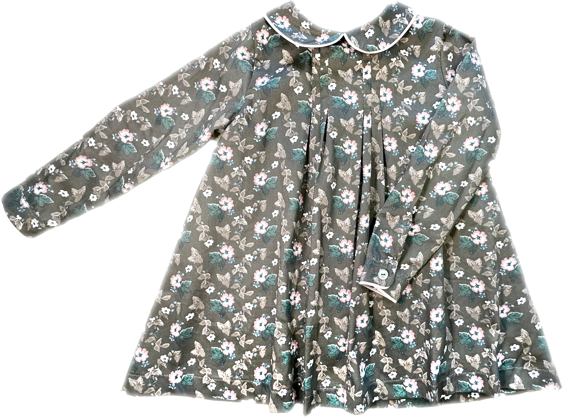 Charlie Dress and Bloomer Set in Woodland Floral in Cocoa | Sun House Children's