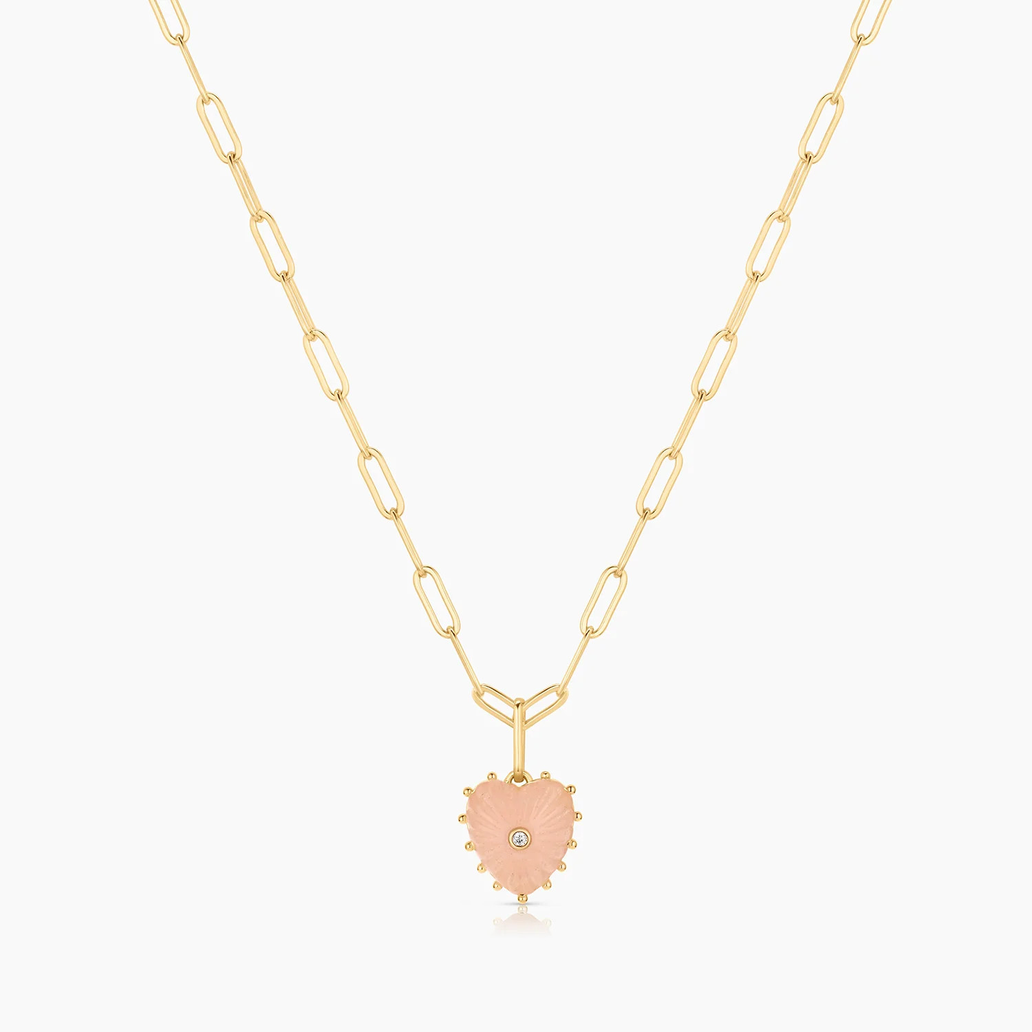 Isabel Pink Jade Heart Necklace | Thatch