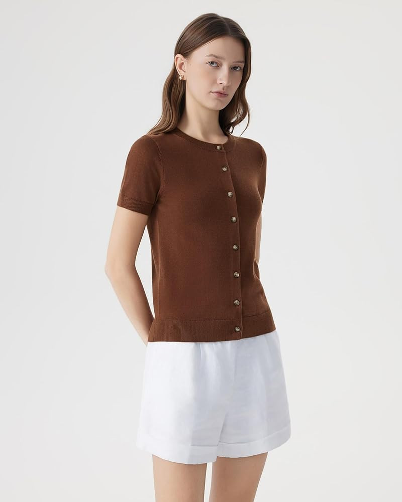 SUUKSESS Women Silk Cashmere Blend Cardigan Sweaters Summer Button Up Knit Outfits | Amazon (US)