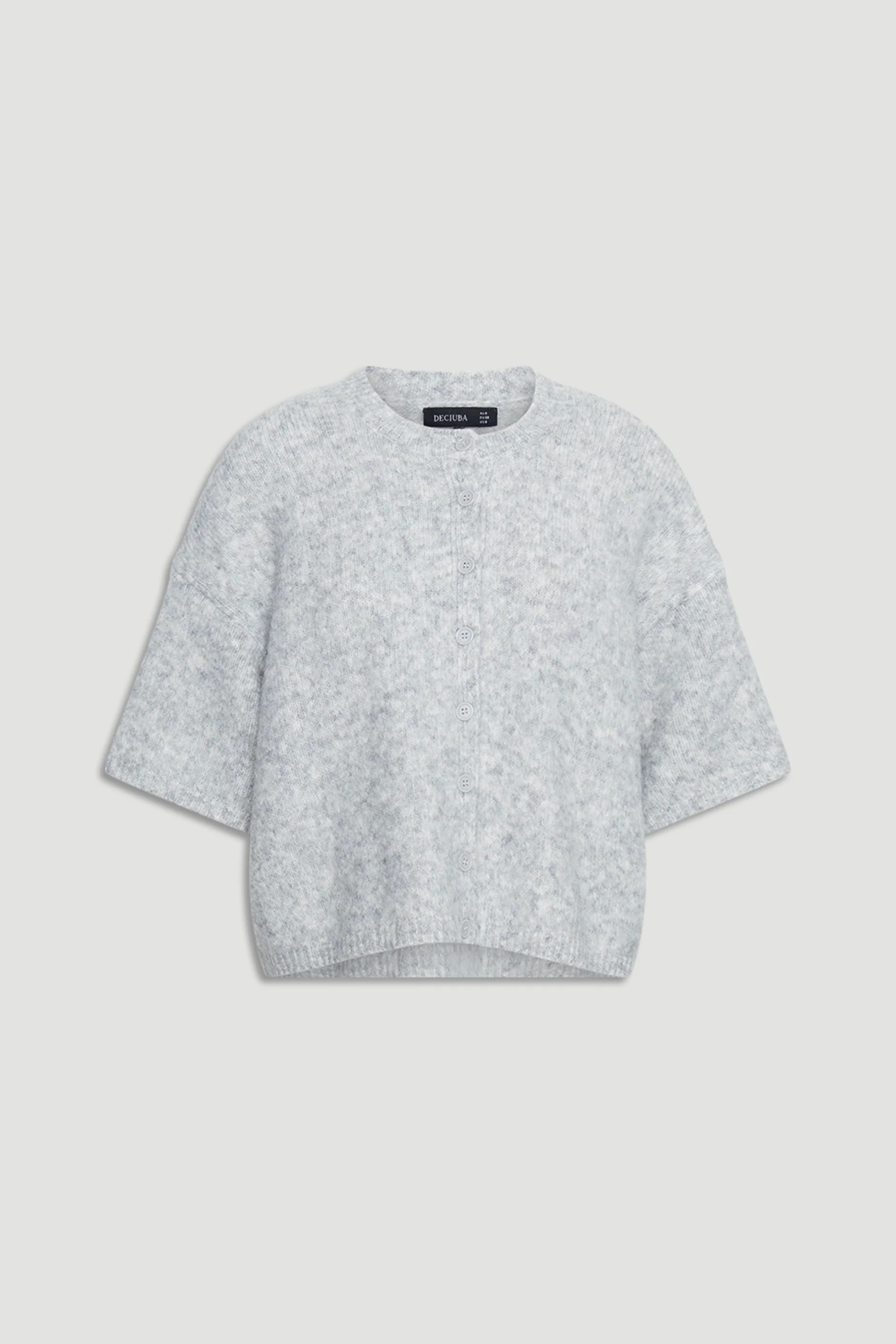 Lola Boxy Knit Cardigan - Light Grey Marle | DECJUBA