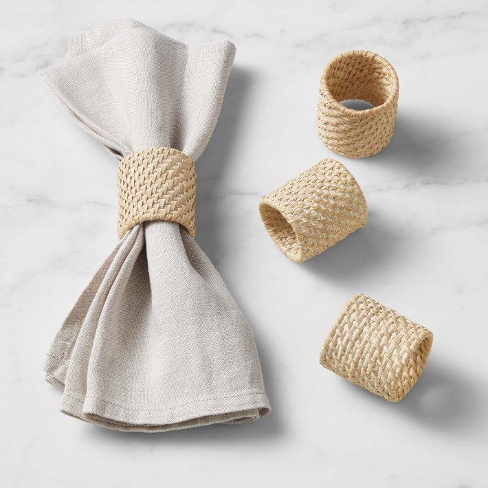 White Woven Hapao Napkin Rings | Williams-Sonoma