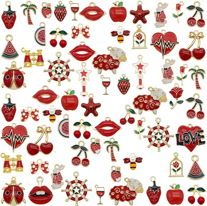 30pcs Mixed Enamel Charms Pendants for Jewelry Making Bulk lot Necklace Earrings Bracelet Craft F... | Amazon (US)