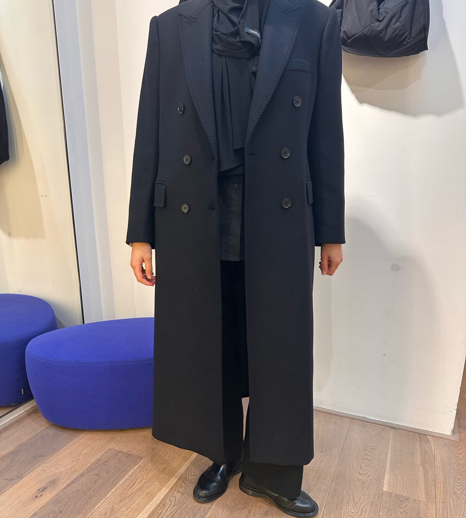 Oversized double-breasted coat