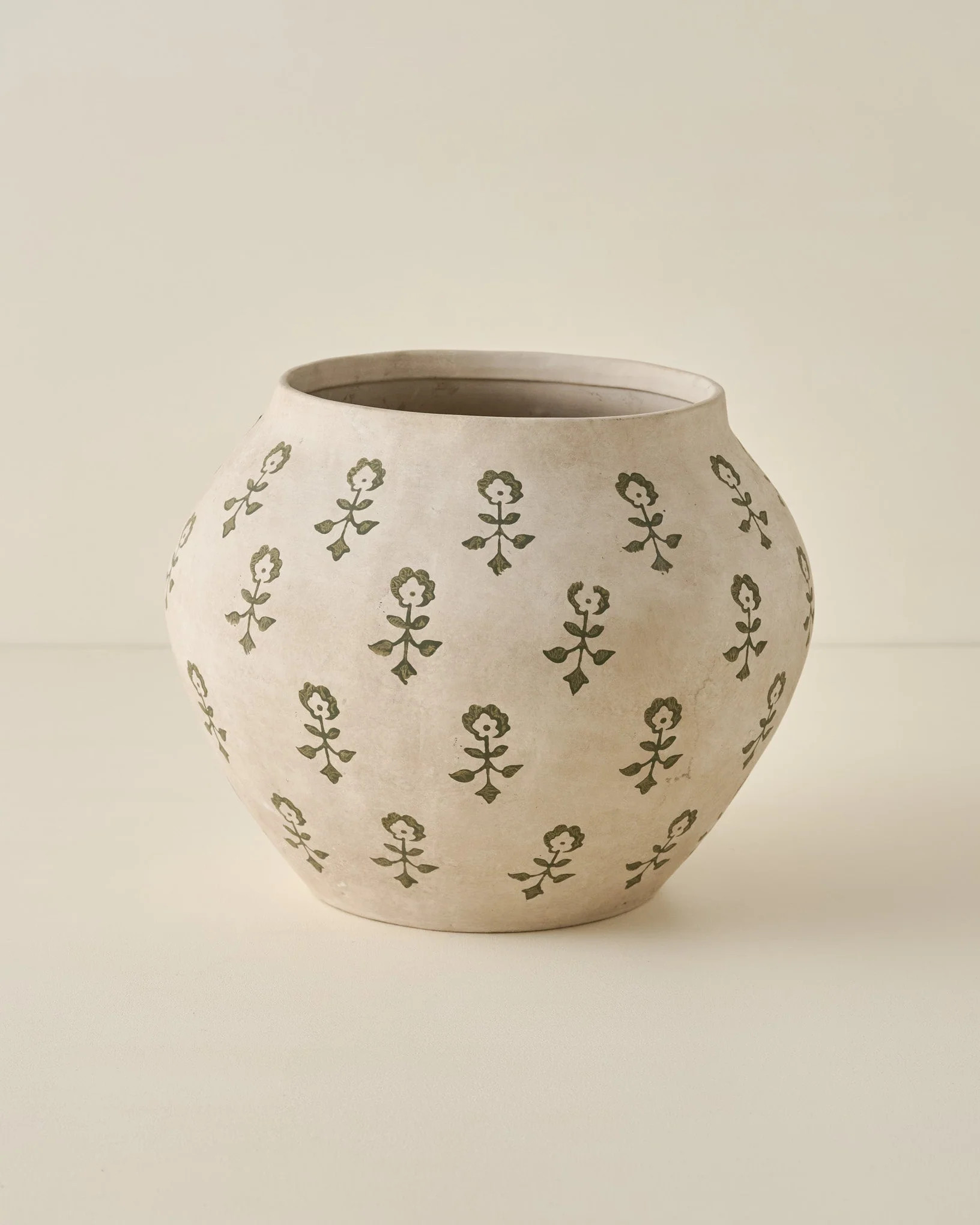 Merritt Block Print Vase | Magnolia