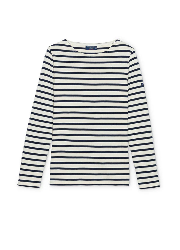 MERIDAME II - Authentic Breton Shirt | Heavyweight Cotton | Women Fit (ECRU / NAVY) | Saint James USA