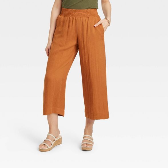 Women's High-Rise Cropped Wide Leg Pull-On Pants - A New Day™ | Target