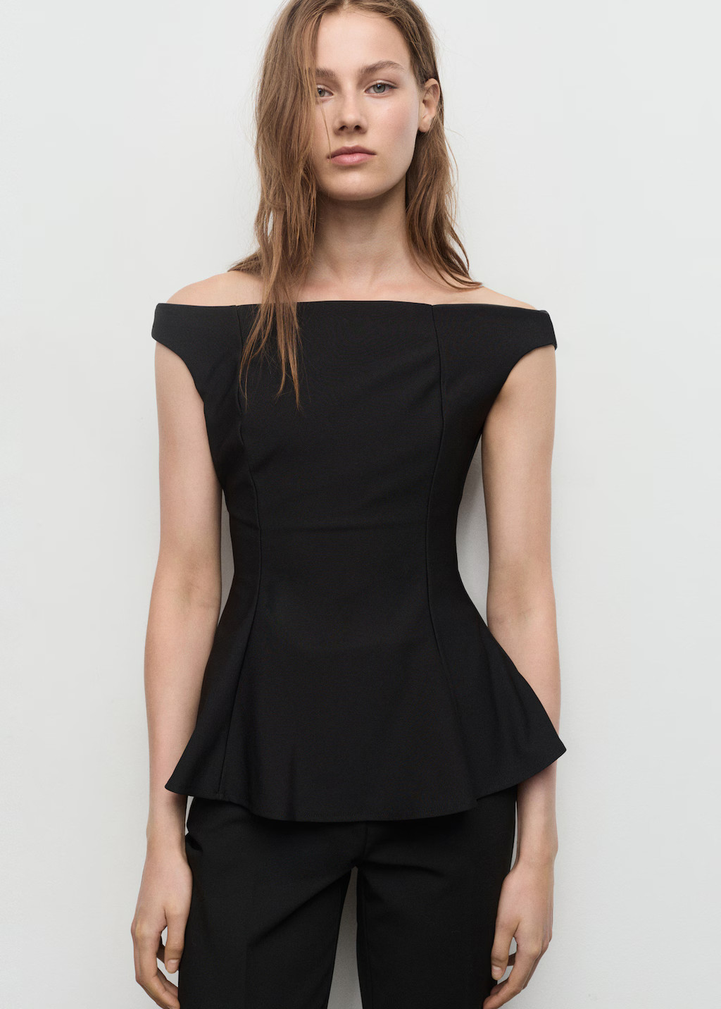 Strapless peplum top - Women | MANGO USA | Mango (US/MX/AU)