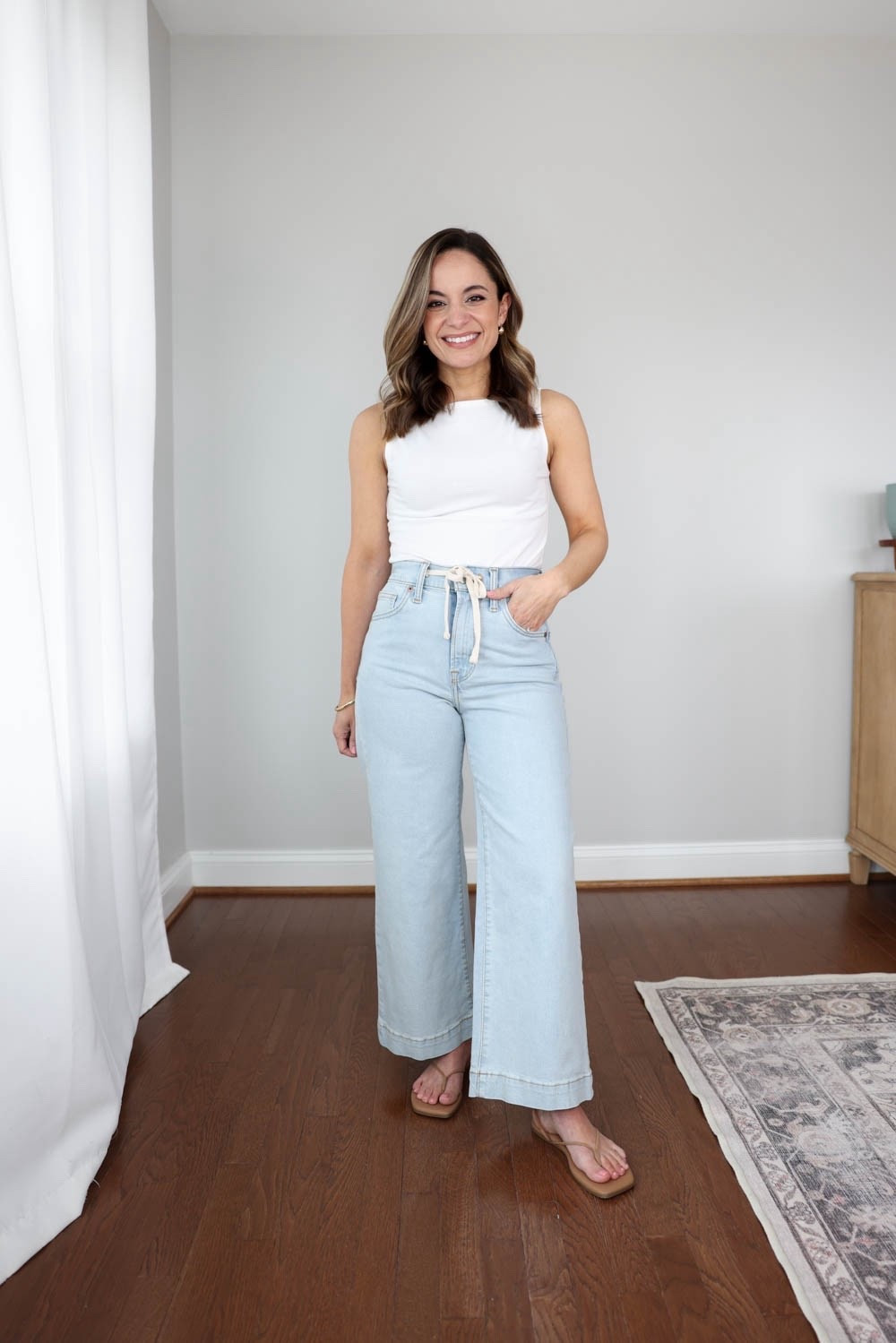 I recently tried a few drawstring jeans for petites and this pair from Gap Factory ended up as my favorite. They’re lightweight but structured with a button and fly (instead of being a relaxed pull-on style). 

They’re true to size with a 10.5” rise and a 25” inseam (in short). 

40% off today! 

Jeans (Gap Factory): 24 short 
Tank top (Quince): xs

#LTKPetite