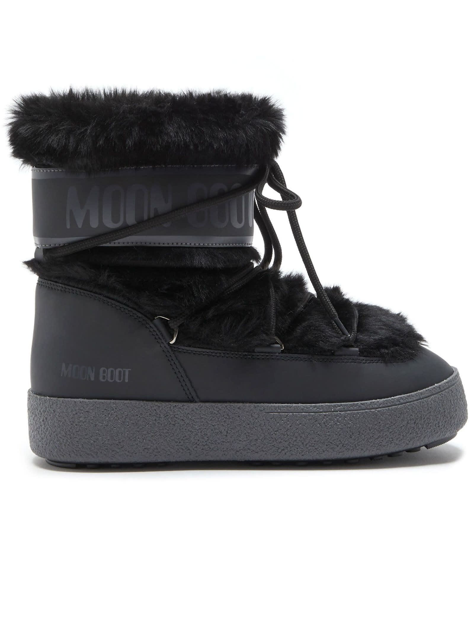 Moon Boot Ltrack Tube Faux-fur Black Boots | Italist.com US