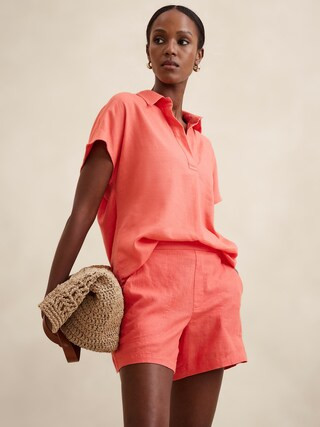 Oversized Linen-Blend Dolman Top | Banana Republic Factory