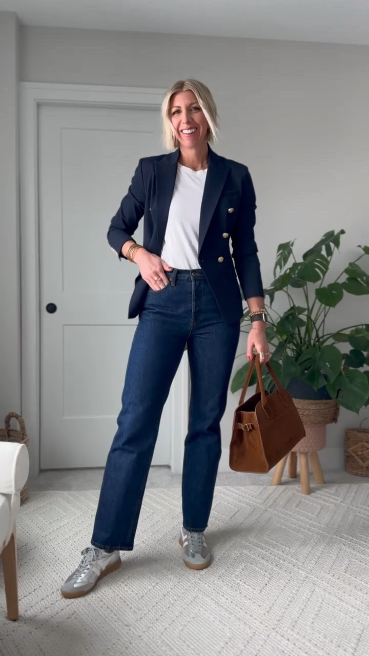Elevate a basic tee + jeans with a classic blazer, modern sneakers + a structured handbag

#LTKSeasonal #LTKmomlife #LTKootd