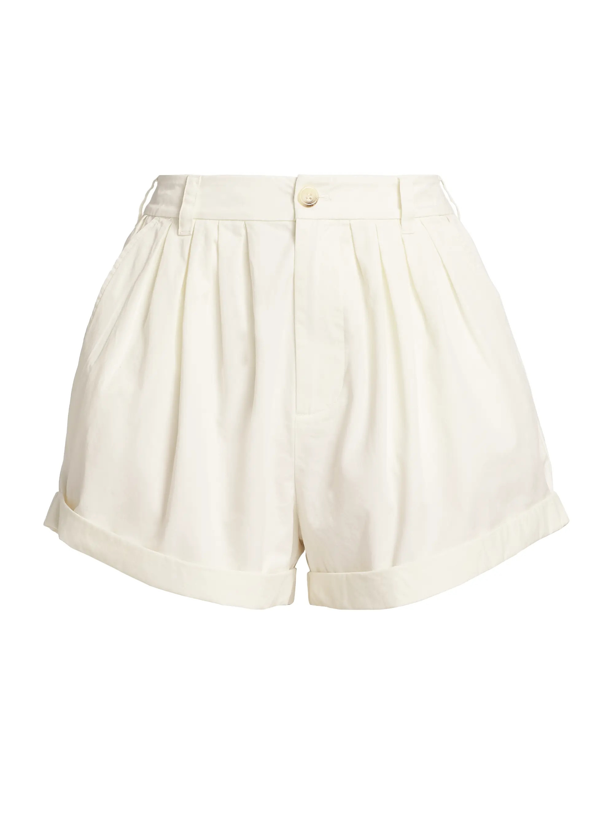 Shop DÔEN Paige Pleated Cotton Shorts | Saks Fifth Avenue | Saks Fifth Avenue