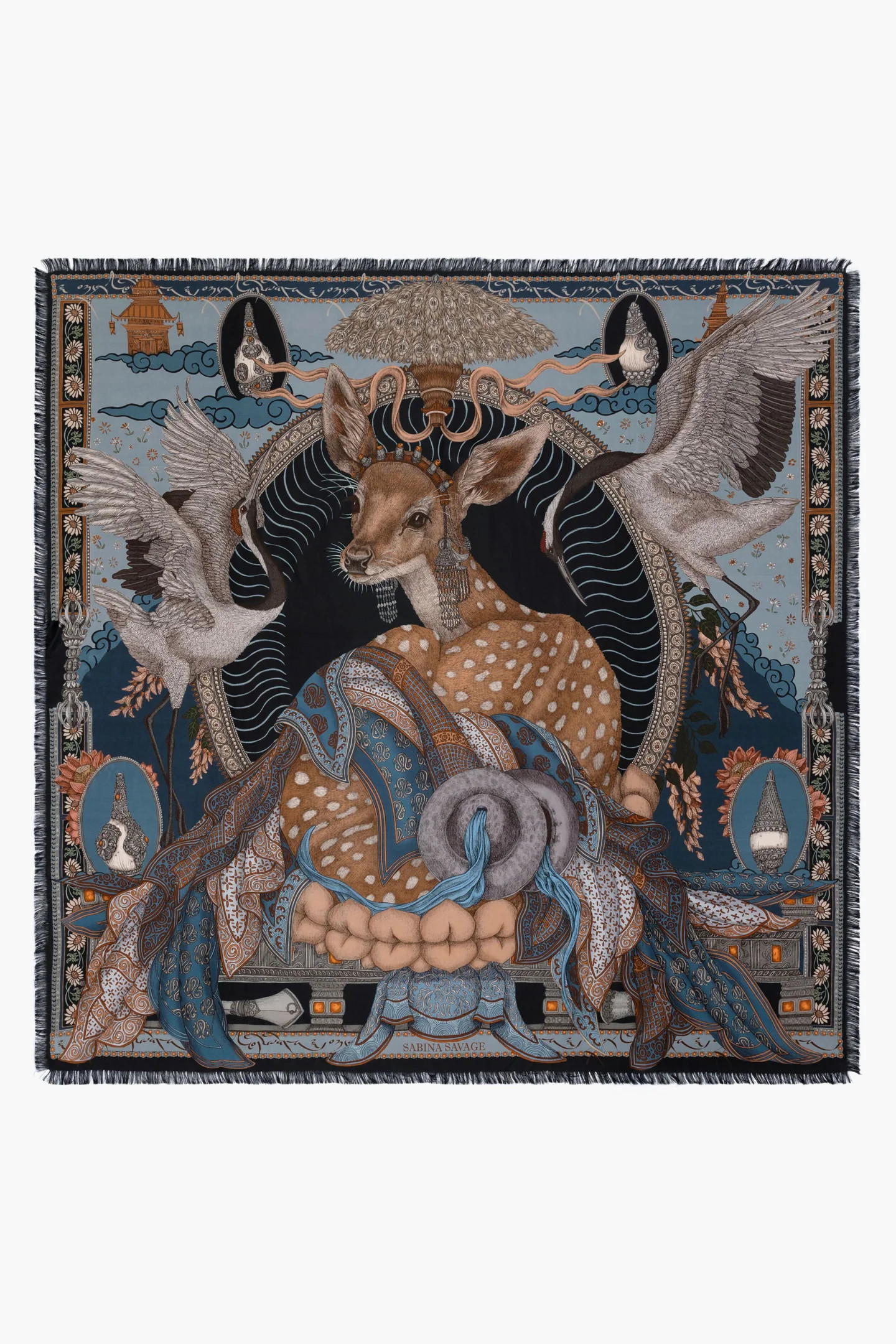 The Storm Steel Song Deer Large 135 cm Scarf | Tuckernuck (US)