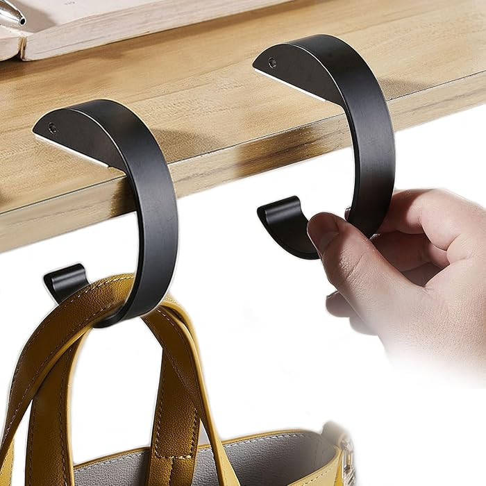 KISOY 2PCS C Shape Purse Hook for Table Handbag Hanger for Desk Heavy Duty Purse Hook Bag Holder ... | Amazon (US)