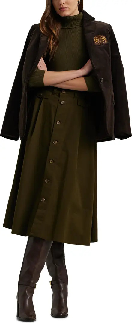 Embellished Rib Cotton Blend Turtleneck Top | Nordstrom