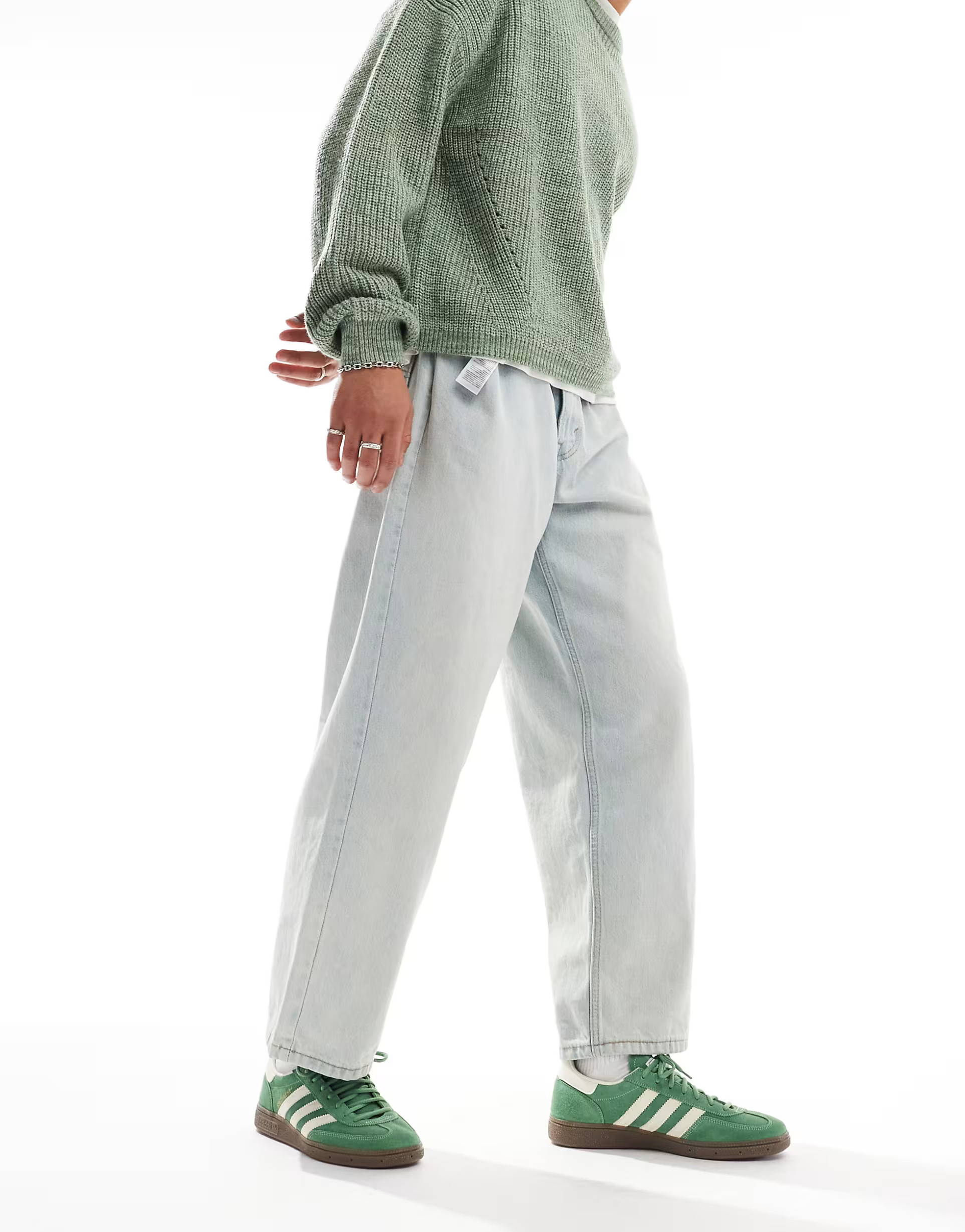 adidas Originals Handball Spezial gum sole trainers in green and white | ASOS (Global)