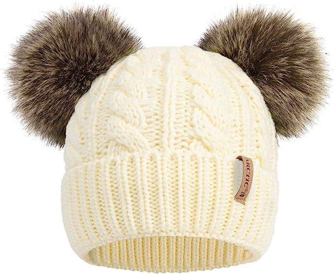 Arctic Paw Winter Hats for Women Cable Knit Fleece Lined Winter Pom Pom Beanie Hat for Women Crea... | Amazon (US)