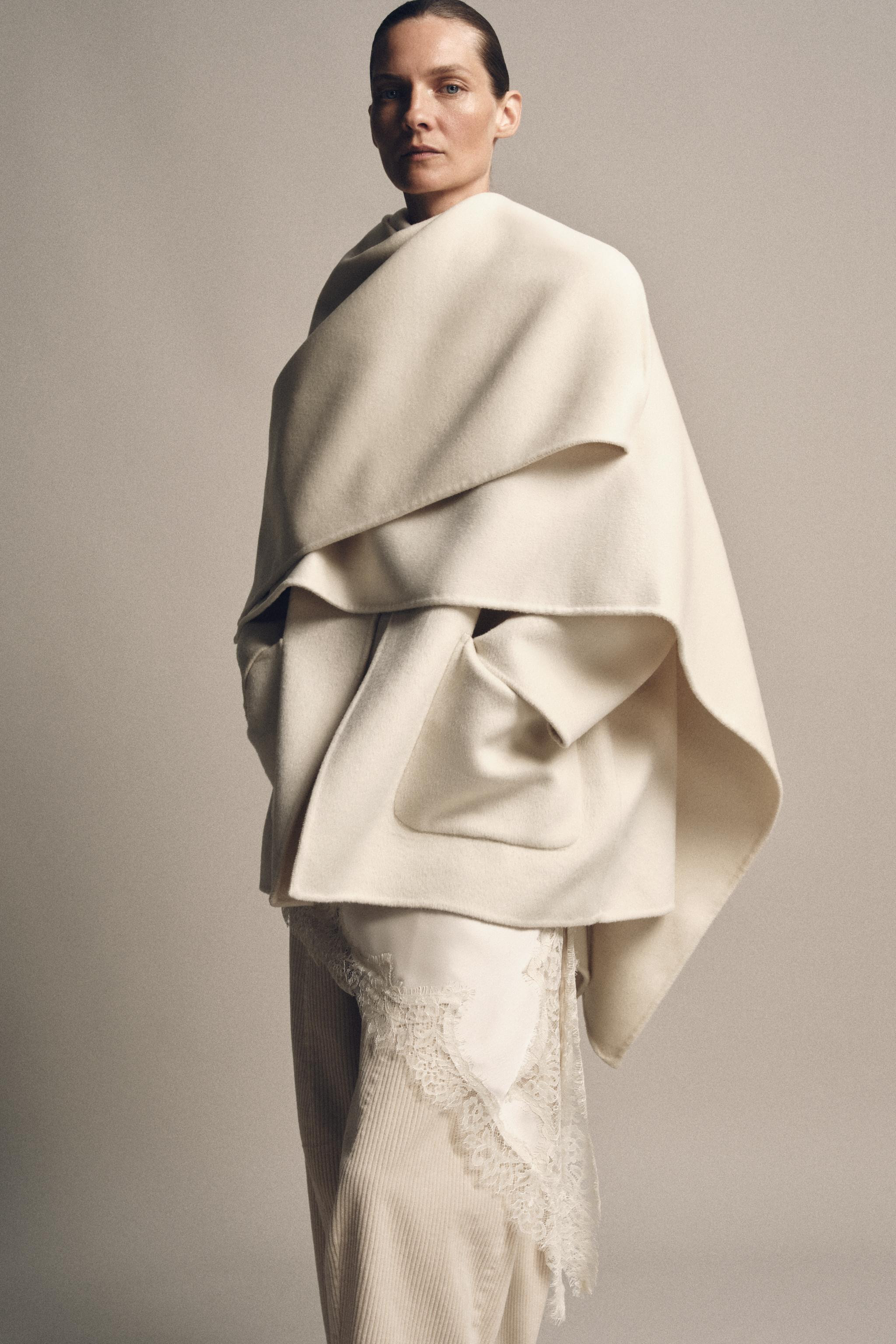 ZW COLLECTION WOOL BLEND CAPE COAT | Zara US