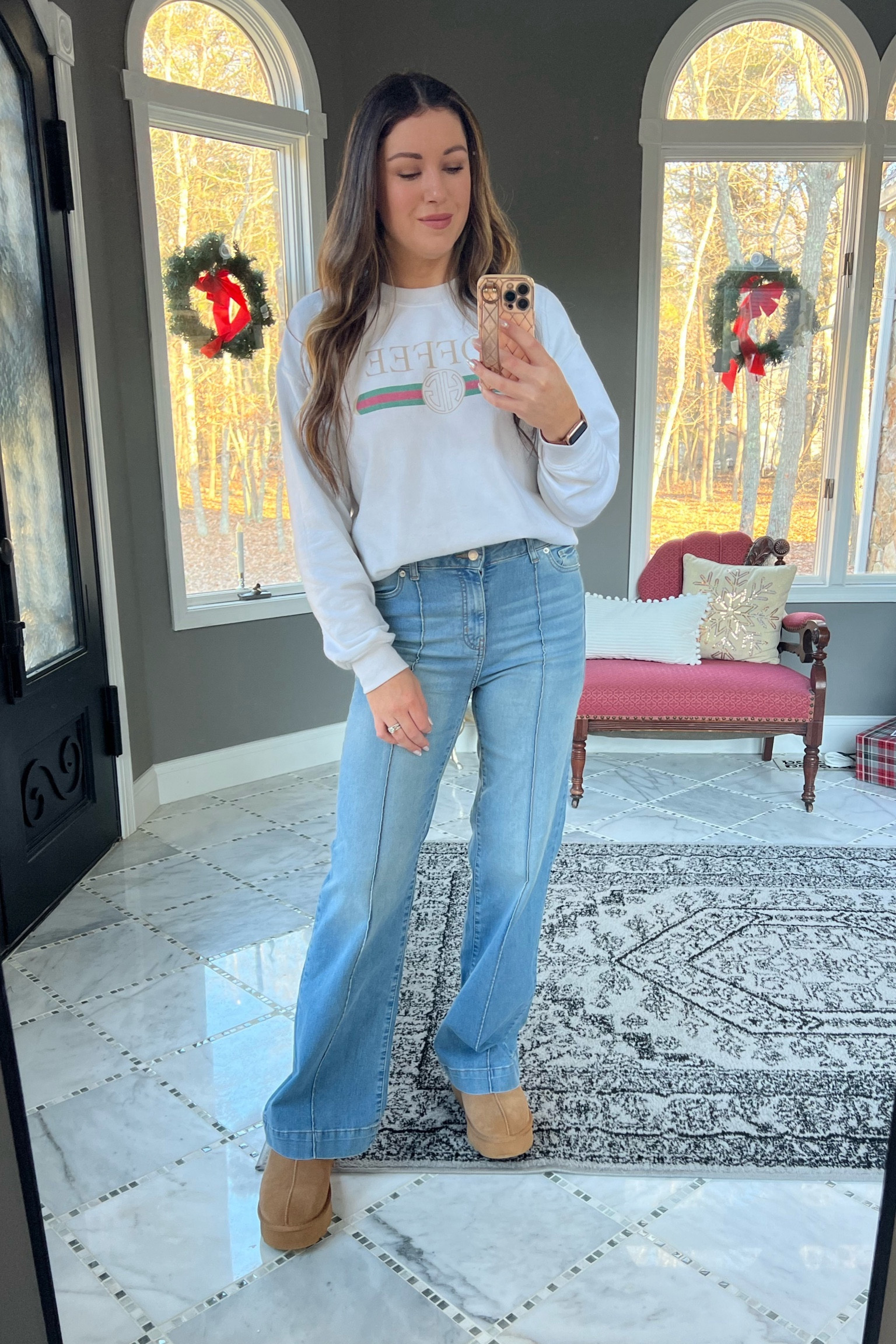 Mom OOTD. These jeans are only $23! 

neutral outfit, SAHM outfits, SAHM looks, mom outfits, millennial outfits, over 30 style, casual style, casual look, easy outfits, over 30 mom outfits, casual outfits, everyday style, everyday looks, everyday outfits, simple outfit, affordable style, affordable fashion, affordable outfit, vanilla girl, vanilla girl aesthetic, neutral looks, neutral style, neutral outfit, wide leg jeans, platform Uggs, coffee sweatshirt, January outfit, winter outfit 



#LTKfindsunder50 #LTKstyletip