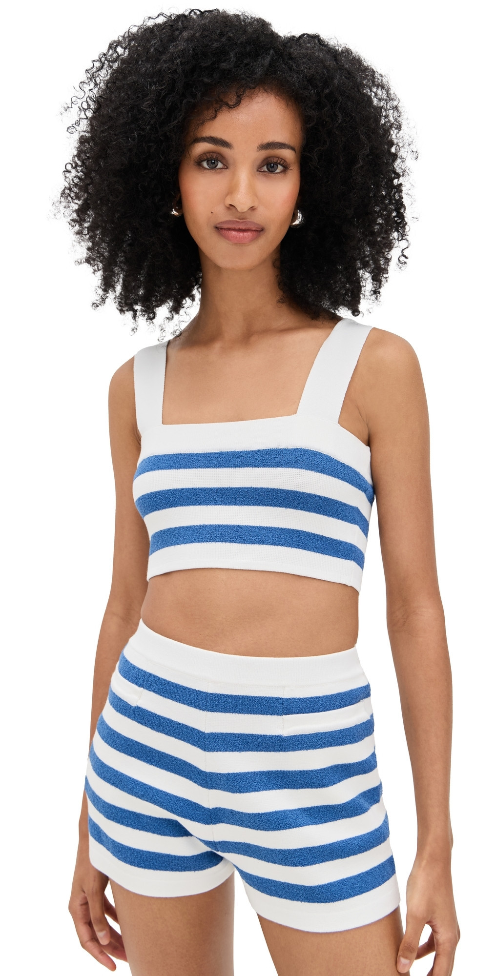 POSSE Ari Crop Top Blue Stripe XXS | Shopbop