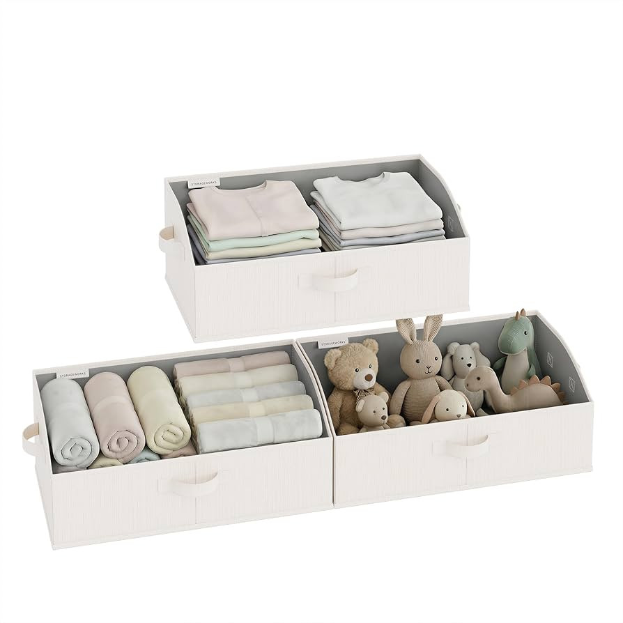StorageWorks Closet Baskets for Shelves, Trapezoid Storage Bins, Closet Organizers and Storage, C... | Amazon (US)