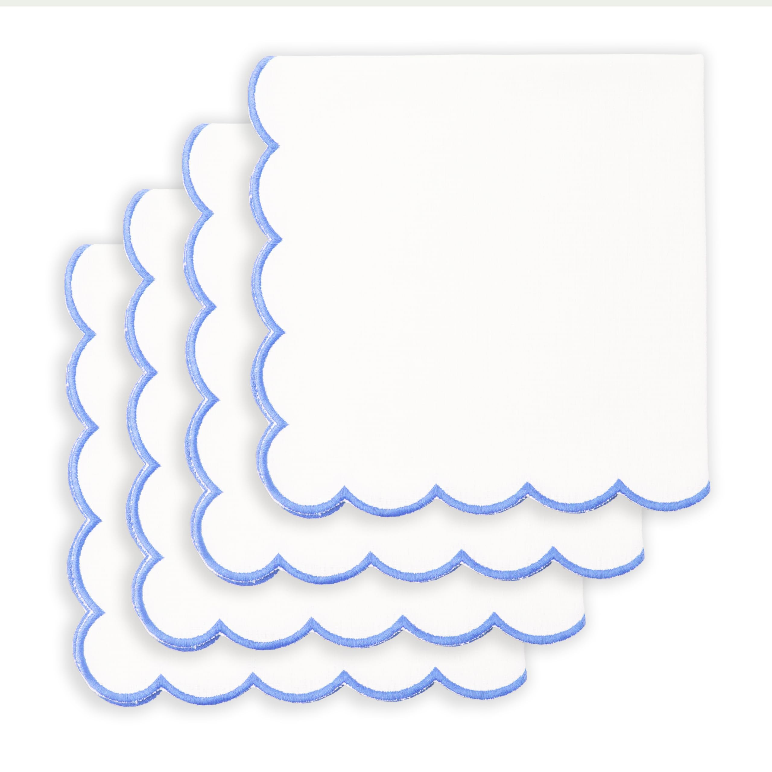 PurpleEssences Scalloped Embroidery Cloth Napkins - Spring Easter Summer - Table Decor - 100% Cot... | Amazon (US)