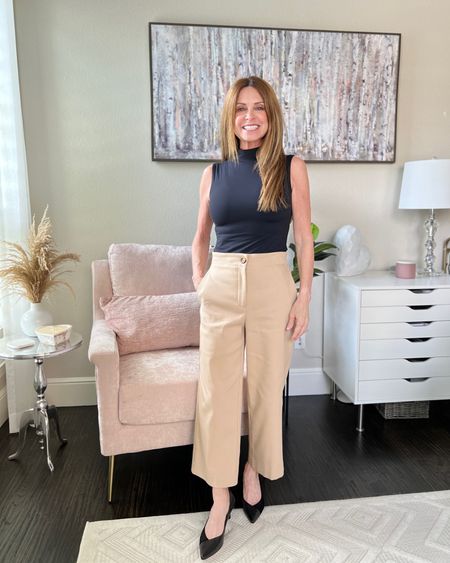 A form fitting bodysuit can be the perfect pairing with wide leg pants. I love this cropped style pants. Available in regular and petite. I’m wearing size 2P. 

#bodysuit #petitestyle #workoutfit

#LTKunder50 #LTKsalealert #LTKxNSale