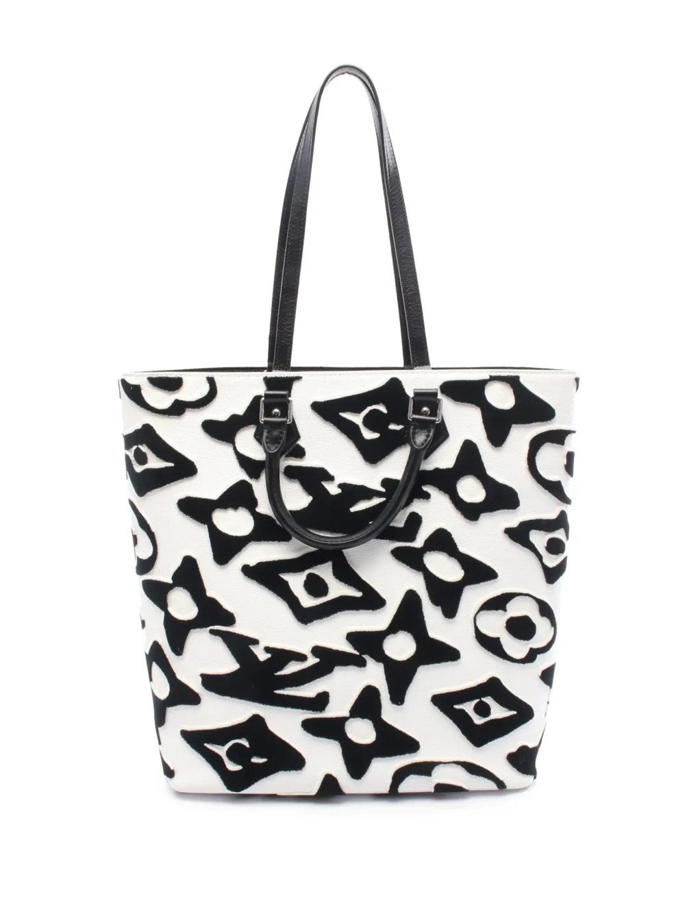Louis Vuitton Pre-Owned 2021 Urs Fischer Monogram Tufted Cabas tote bag - White | Farfetch Global