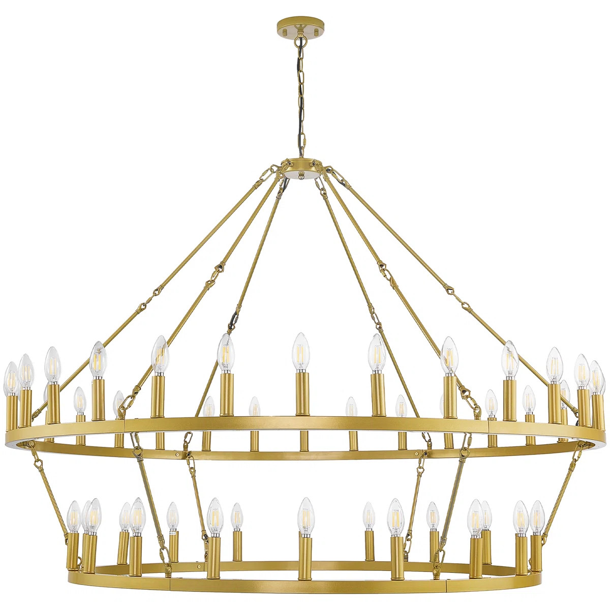 48 -Light Stainless Steel Dimmable Wagon Wheel Chandelier | Wayfair North America