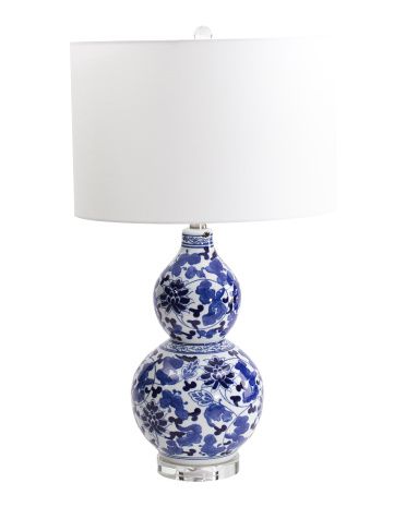 28in Floral Ceramic Crystal Table  Lamp | TJ Maxx
