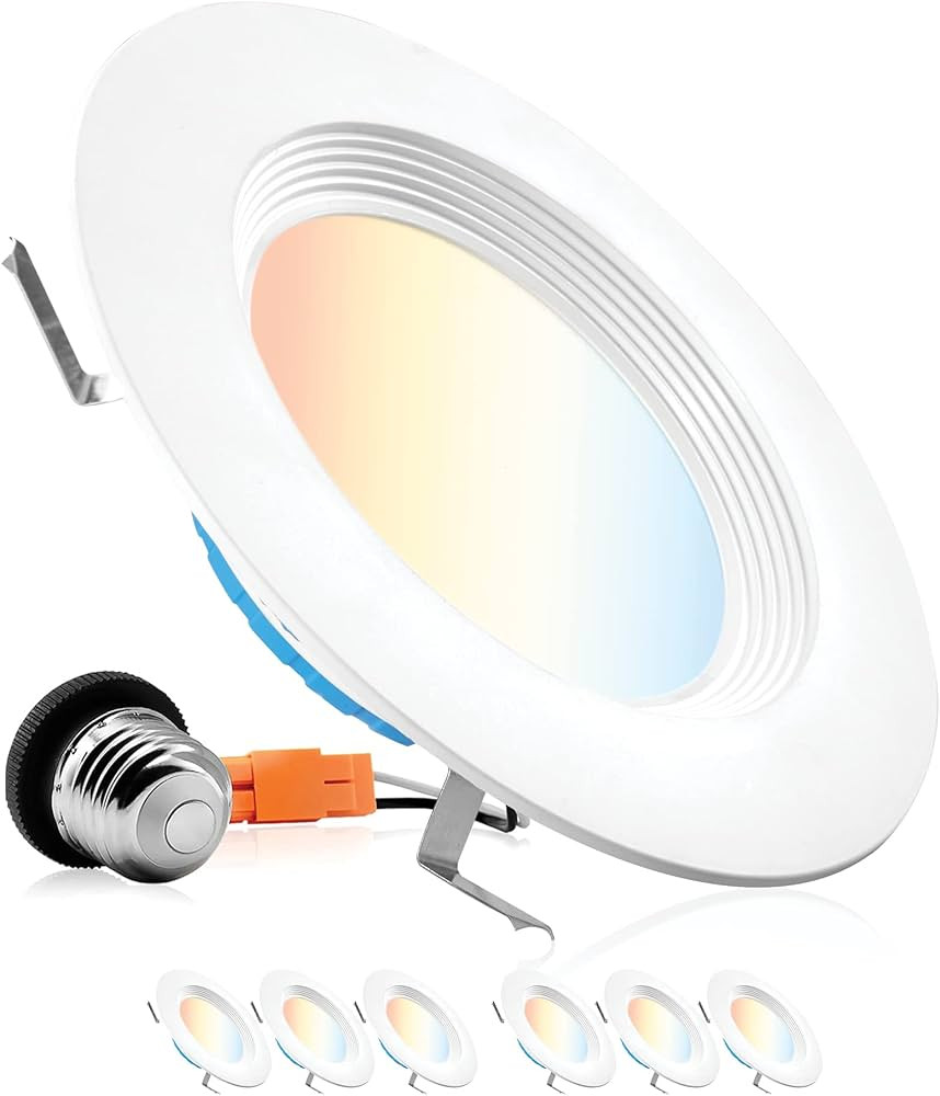 PARMIDA (6 Pack) 5/6 Inch 5CCT LED Recessed Lighting, Dimmable, 12W, 1000LM, 2700K/3000K/4000K/50... | Amazon (US)